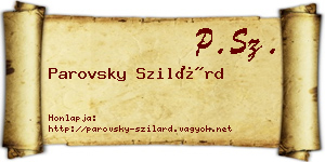 Parovsky Szilárd névjegykártya